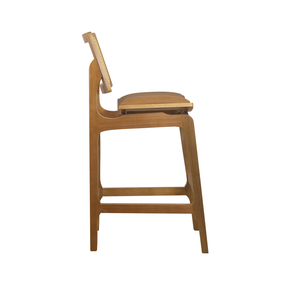 Conjunto 3 Banquetas Atlântida Amêndoa e Couríssimo Caramelo - WP 59152