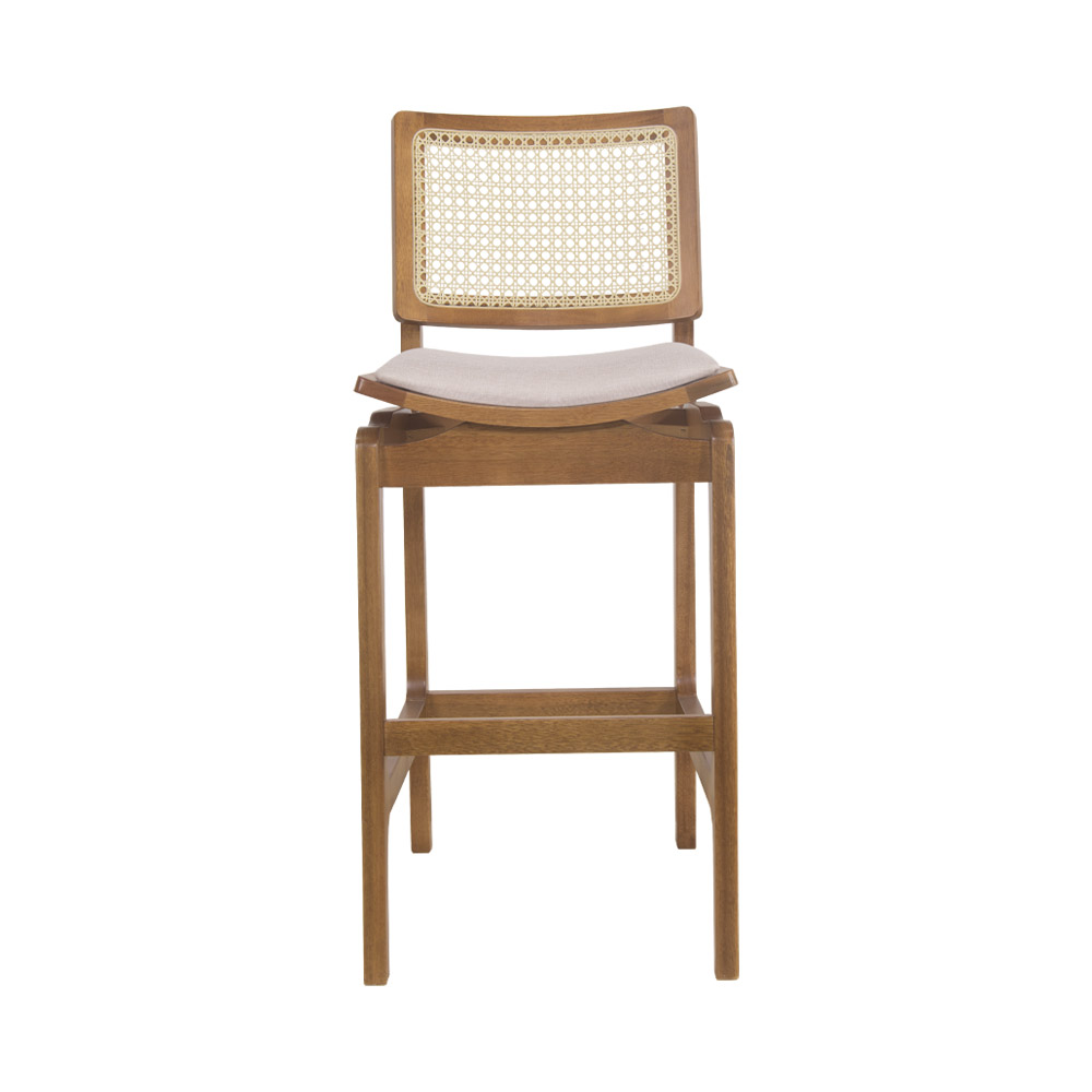 Conjunto 4 Banquetas Atlântida Amêndoa e Linho Off White - WP 59120