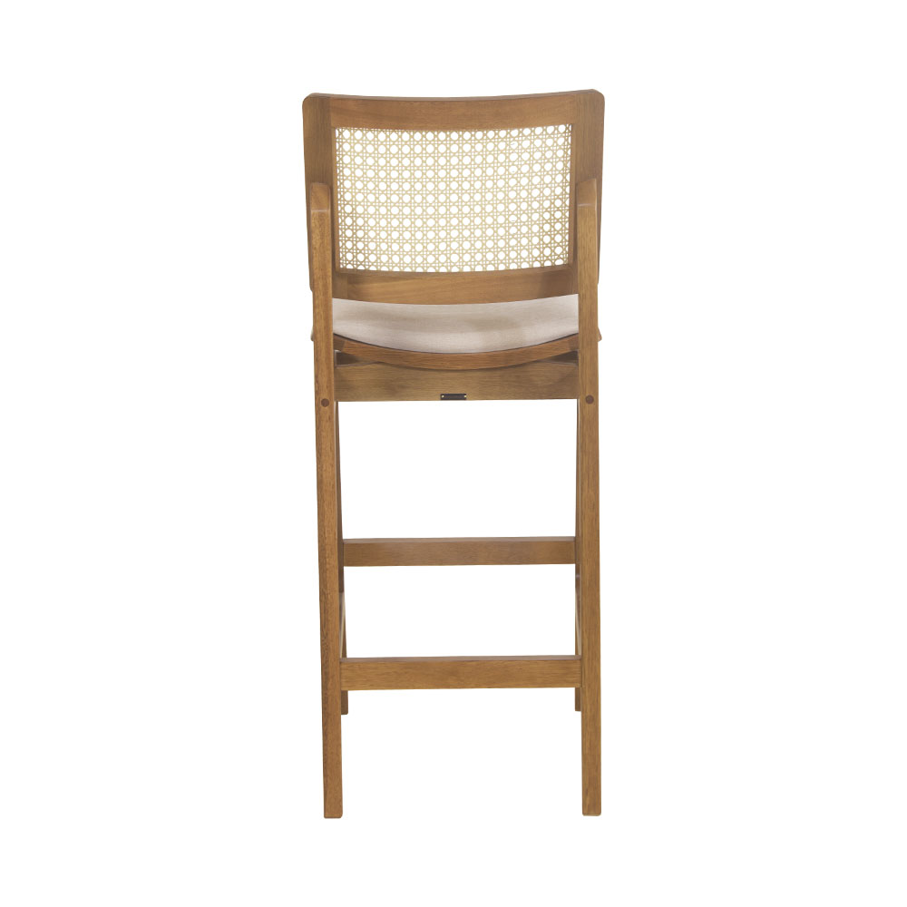 Conjunto 4 Banquetas Atlântida Amêndoa e Linho Off White - WP 59120