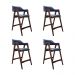 Conjunto 4 Banquetas Estofadas Ottawa Cappuccino e Korino Preto - 58956