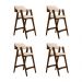 Conjunto 4 Banquetas Estofadas Ottawa Cappuccino e Linho Off White - 58950