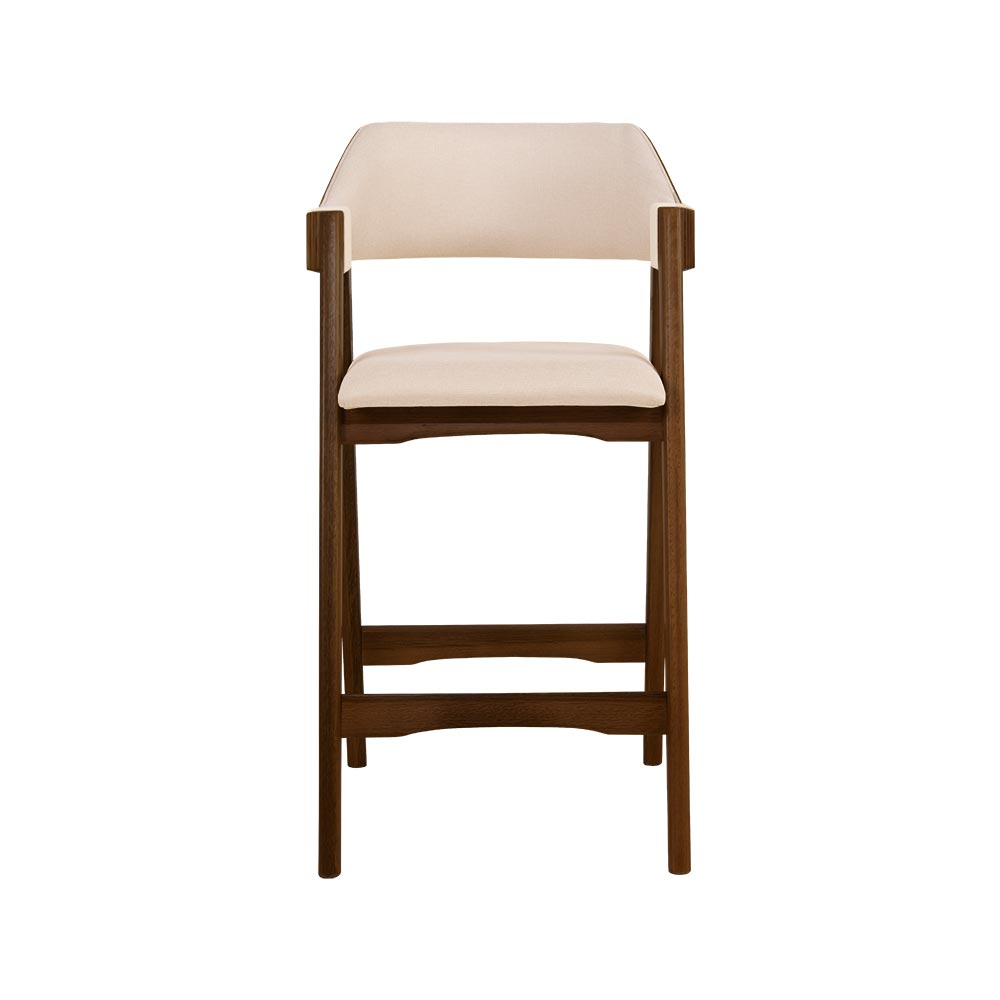 Conjunto 4 Banquetas Estofadas Ottawa Cappuccino e Linho Off White - 58950