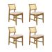 Conjunto 4 Cadeiras de Jantar Hanna Tela Natural e Linho Off White - WP 59095