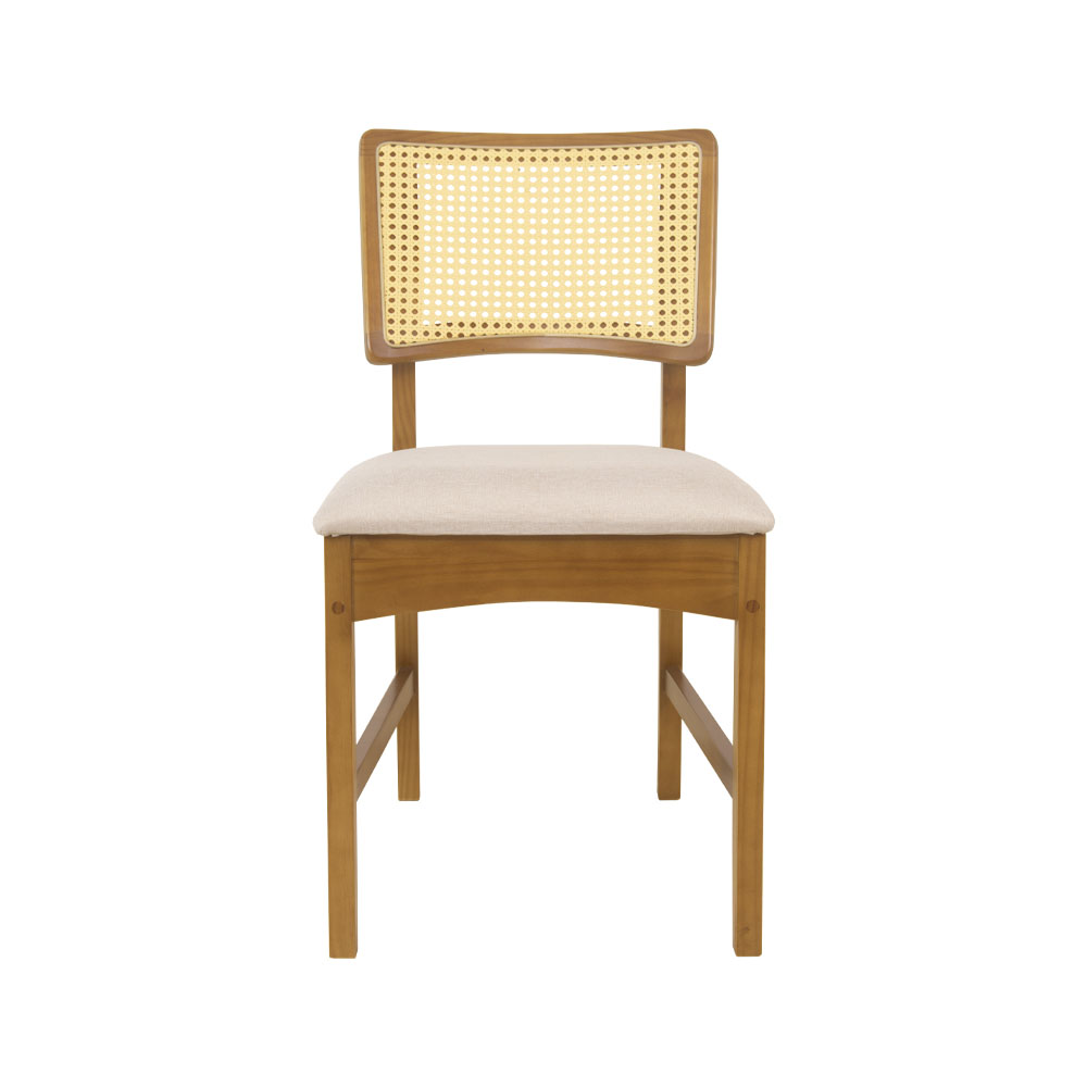 Conjunto 4 Cadeiras de Jantar Hanna Tela Natural e Linho Off White - WP 59095