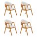 Conjunto 4 Cadeiras de Jantar Litchi Amêndoa com Linho Off White e Korino Caramelo - 59194