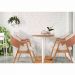 Conjunto 4 Cadeiras de Jantar Litchi Amêndoa com Linho Off White e Korino Caramelo - 59194