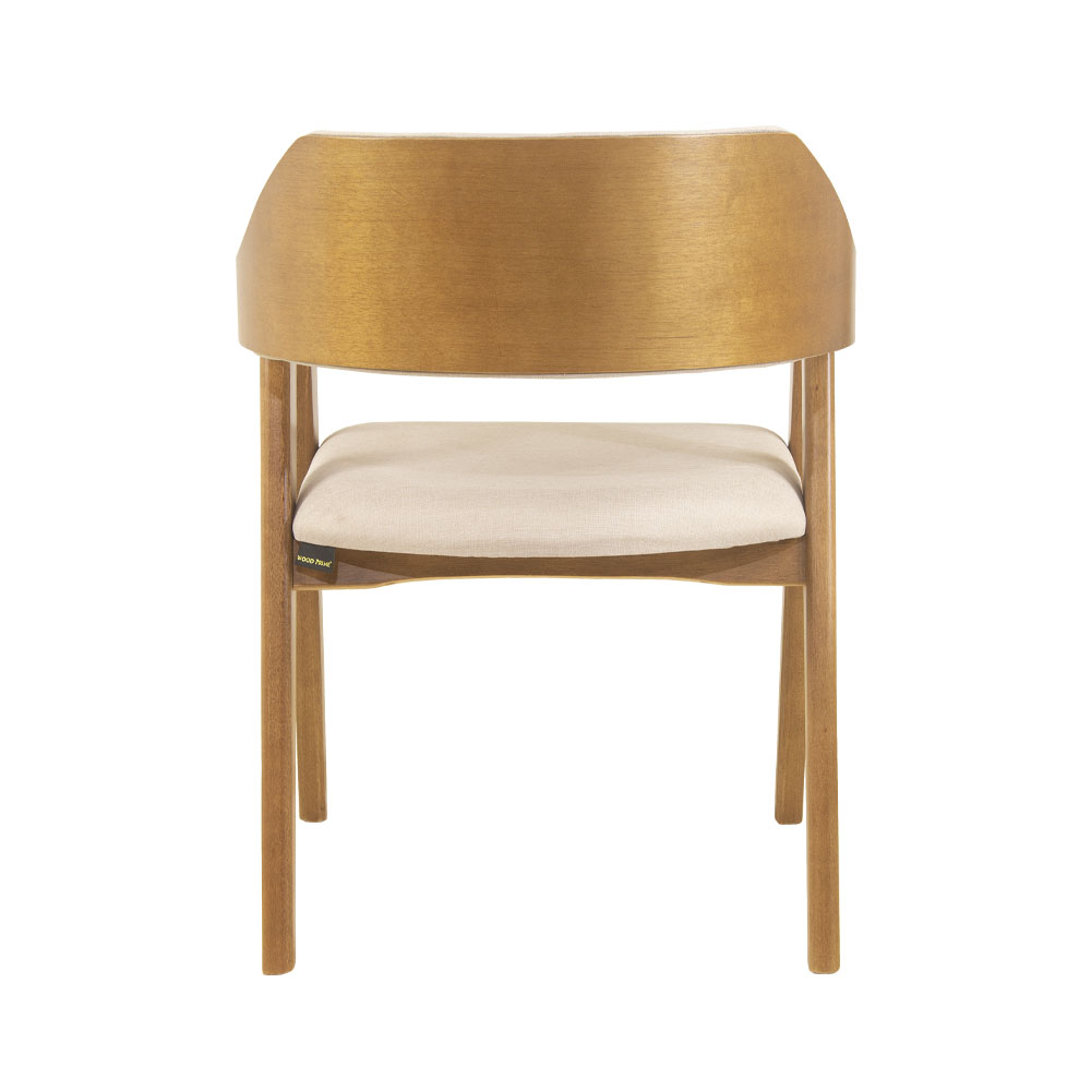 Conjunto 4 Cadeiras de Jantar Ottawa Amêndoa e Linho Off White - 58959