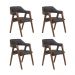 Conjunto 4 Cadeiras de Jantar Ottawa Cappuccino Korino Preto - 58986
