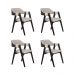 Conjunto 4 Cadeiras de Jantar Ottawa Preta Linho Off White - 58968