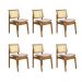 Conjunto 6 Cadeiras de Jantar Atlântida Amêndoa e Linho Off White - WP 59126