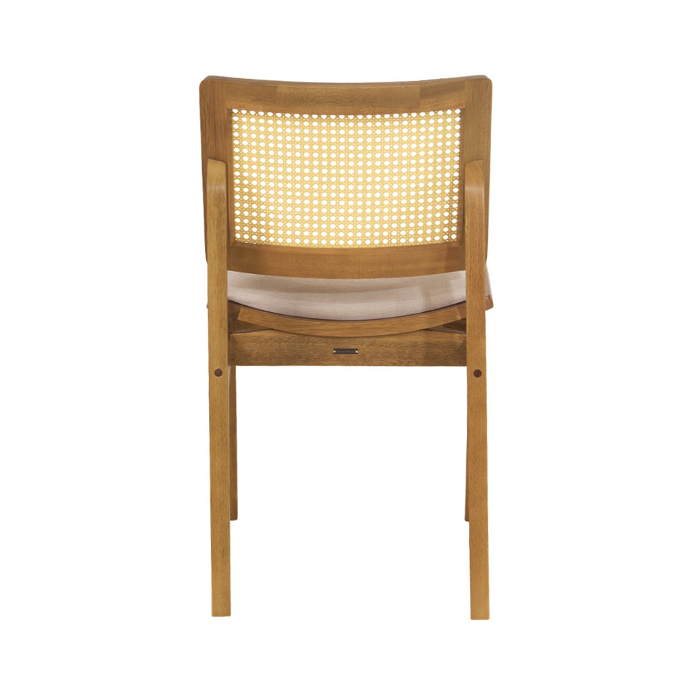 Conjunto 6 Cadeiras de Jantar Atlântida Amêndoa e Linho Off White - WP 59126