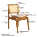 Conjunto 6 Cadeiras de Jantar Atlântida Amêndoa e Linho Off White - WP 59126