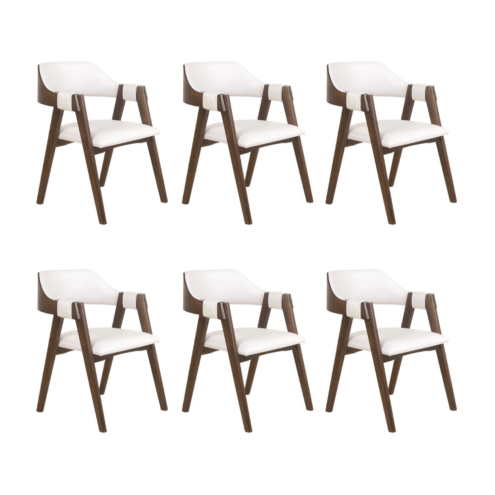Conjunto 6 Cadeiras de Jantar Ottawa Cappuccino Korino Perolado - 58981