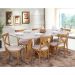 Conjunto 6 Cadeiras de Jantar X Espanha Estofada Amêndoa e Linho Off White - Wood Prime 59010