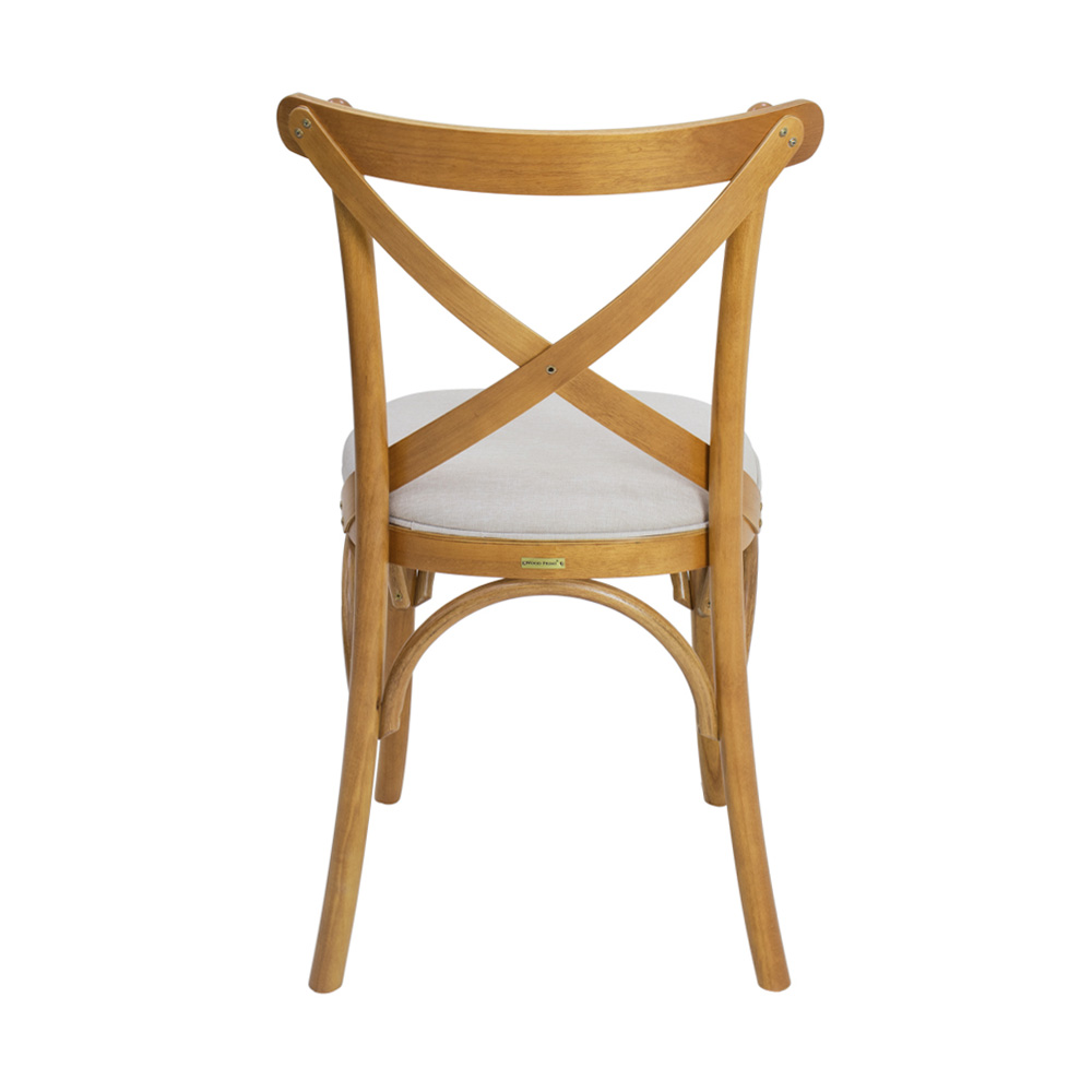 Conjunto 6 Cadeiras de Jantar X Espanha Estofada Amêndoa e Linho Off White - Wood Prime 59010
