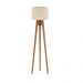 Luminária de Chão Allain Champagne e Linho Cru - Wood Prime VM 58477