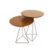 Mesa Lateral Alta Ronse Cinamomo Amêndoa com Pés de Ferro Champagne - Wood Prime 58484