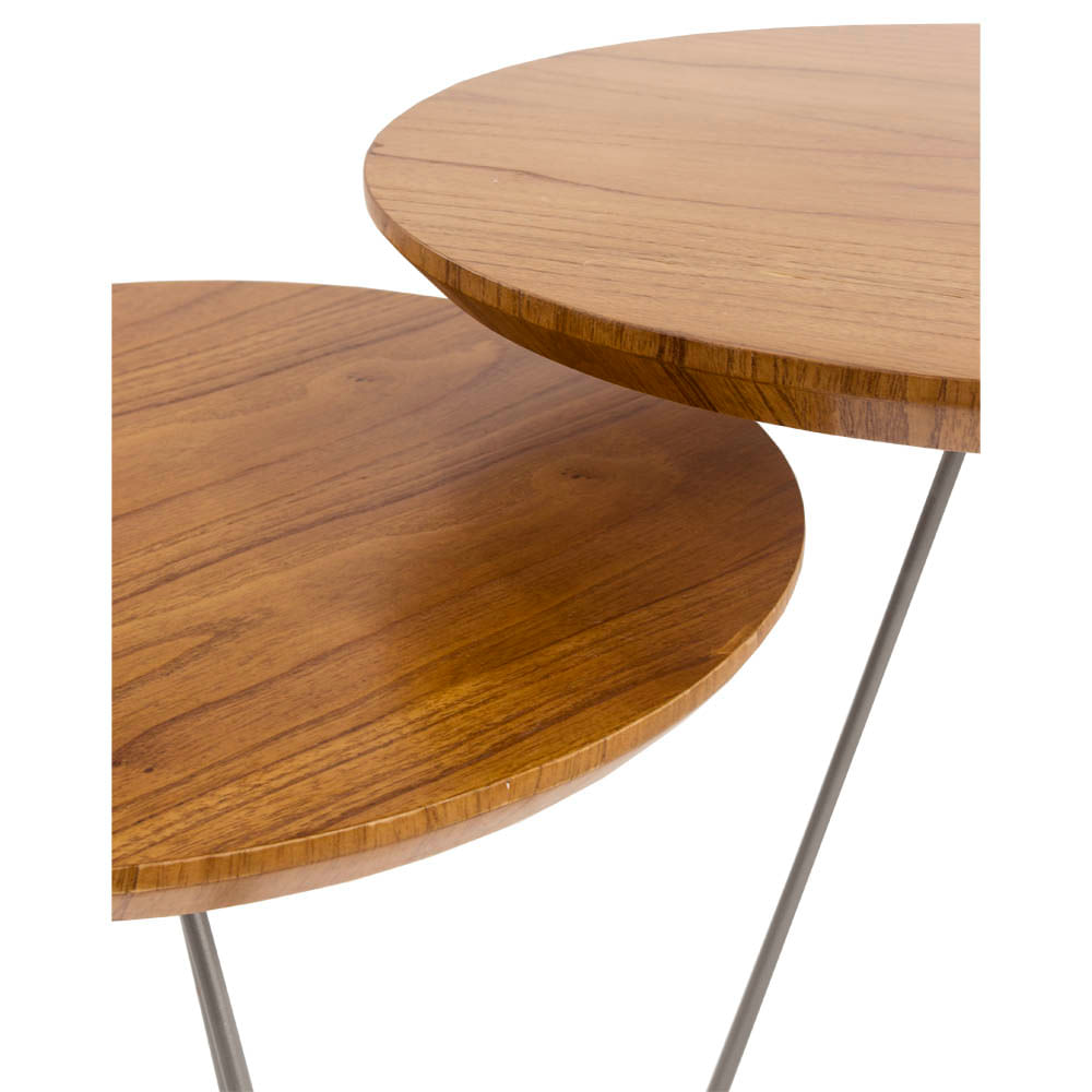 Mesa Lateral Alta Ronse Cinamomo Amêndoa com Pés de Ferro Champagne - Wood Prime 58484