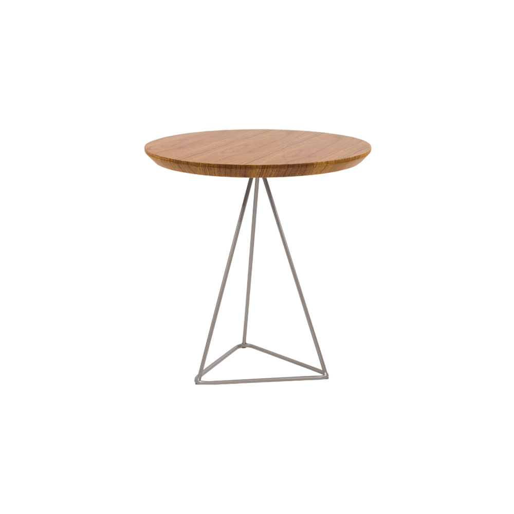 Mesa Lateral Baixa Ronse Cinamomo Amêndoa com Pés de Ferro Champagne - Wood Prime 58485