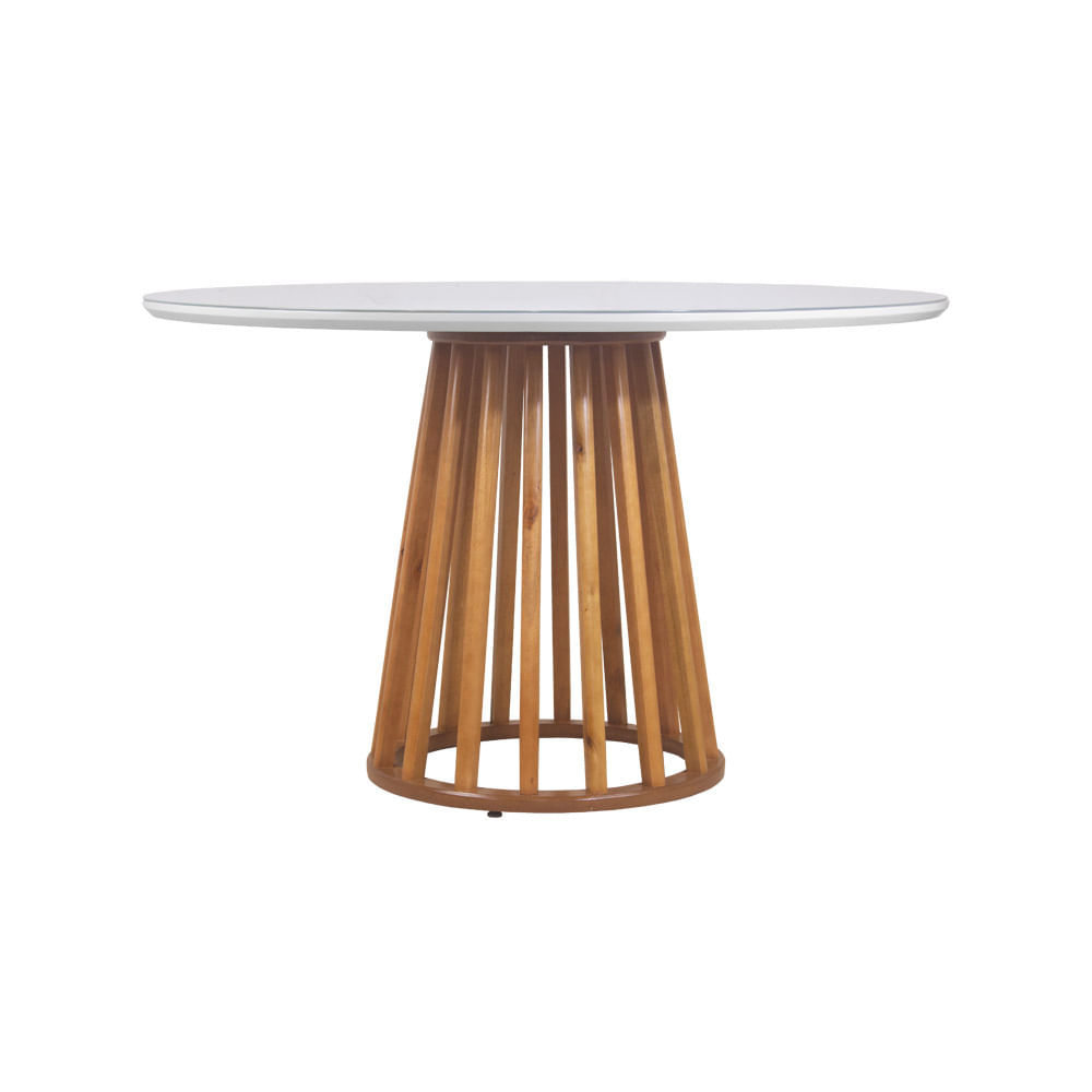Mesa de Jantar Ripada Tokyo Redonda 110 cm Fendi e Amêndoa - 58432