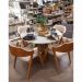 Mesa de Jantar Ripada Tokyo Redonda 110 cm Fendi e Amêndoa - 58432