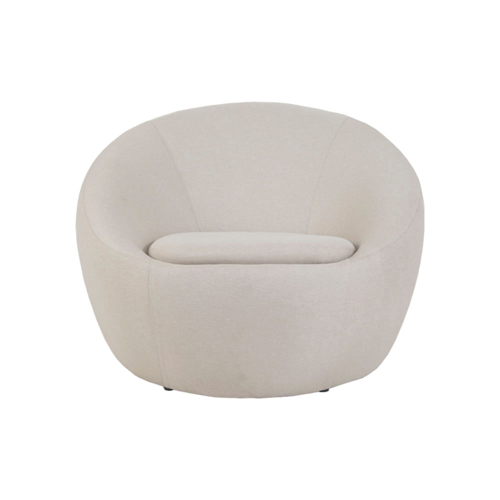 Poltrona Maia Fixa Linho Off White - Wood Prime 58480
