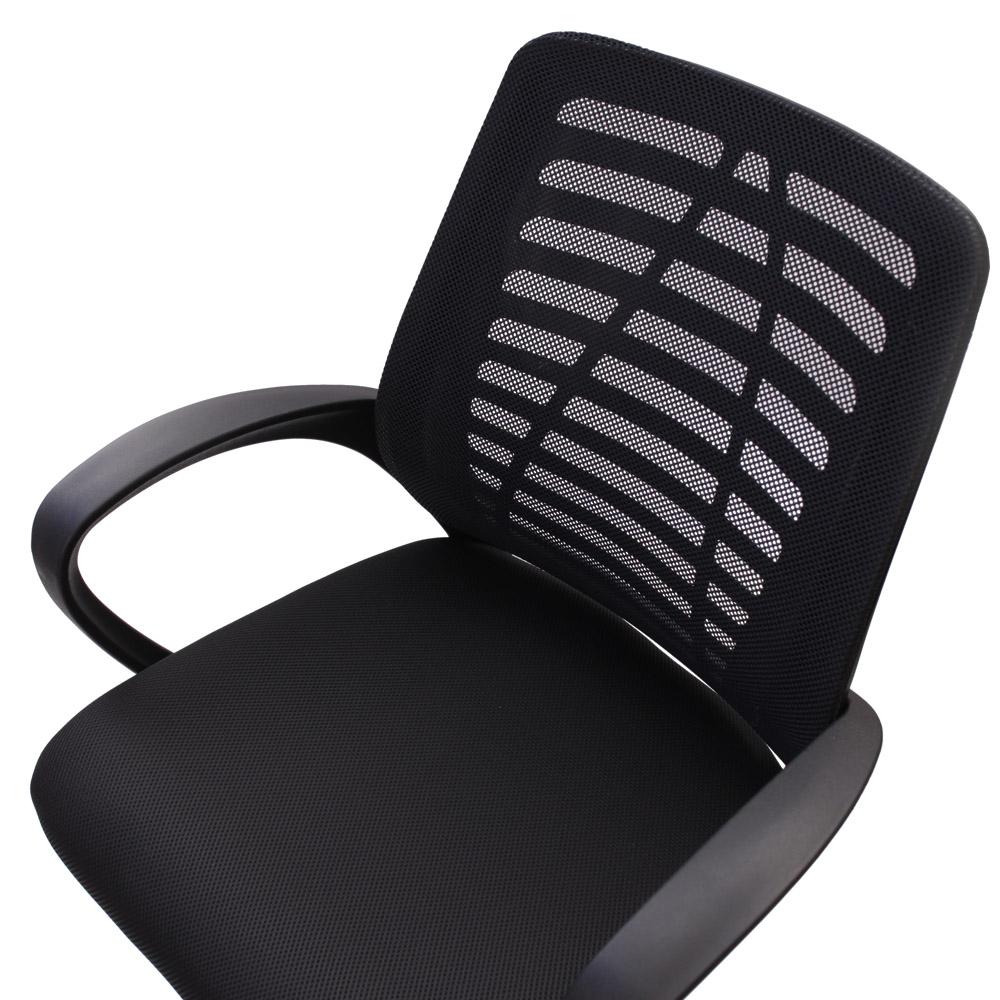 Cadeira De Escritório Ribs Diretor Tela Mesh Simples Com Sistema Relax Giratória - Preta