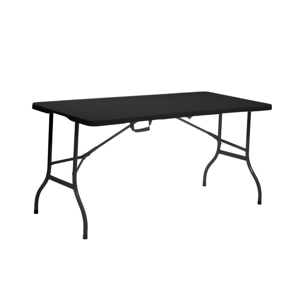 Mesa Dobrável de Plástico Preta 152 X 70 CM