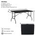 Mesa Dobrável de Plástico Preta 152 X 70 CM
