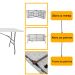 Mesa Dobrável de Polipropileno 152cm x 70cm Branca