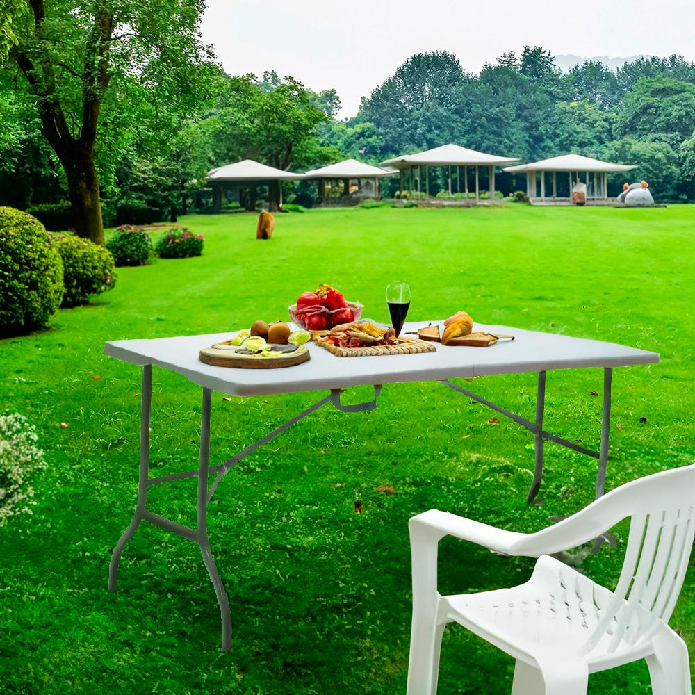 Mesa Dobrável de Polipropileno 152cm x 70cm Branca