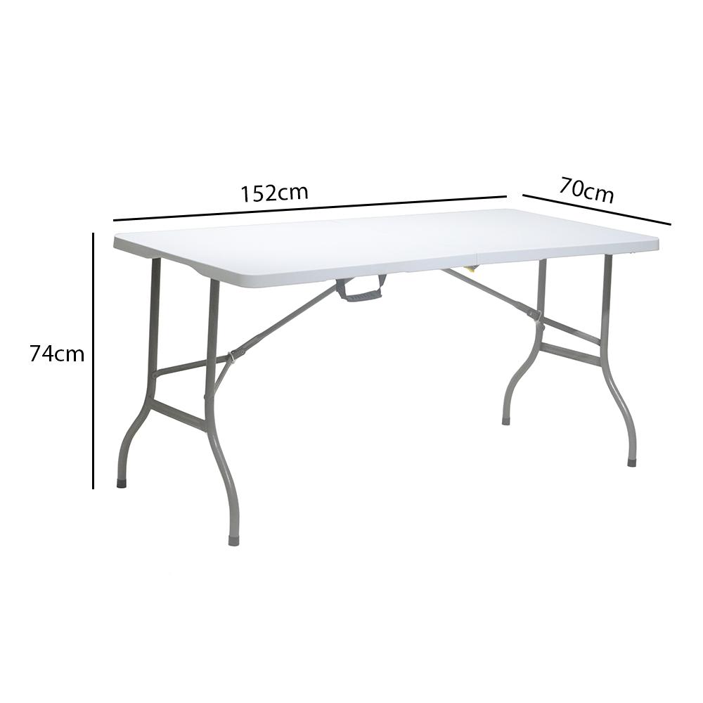 Mesa Dobrável de Polipropileno 152cm x 70cm Branca