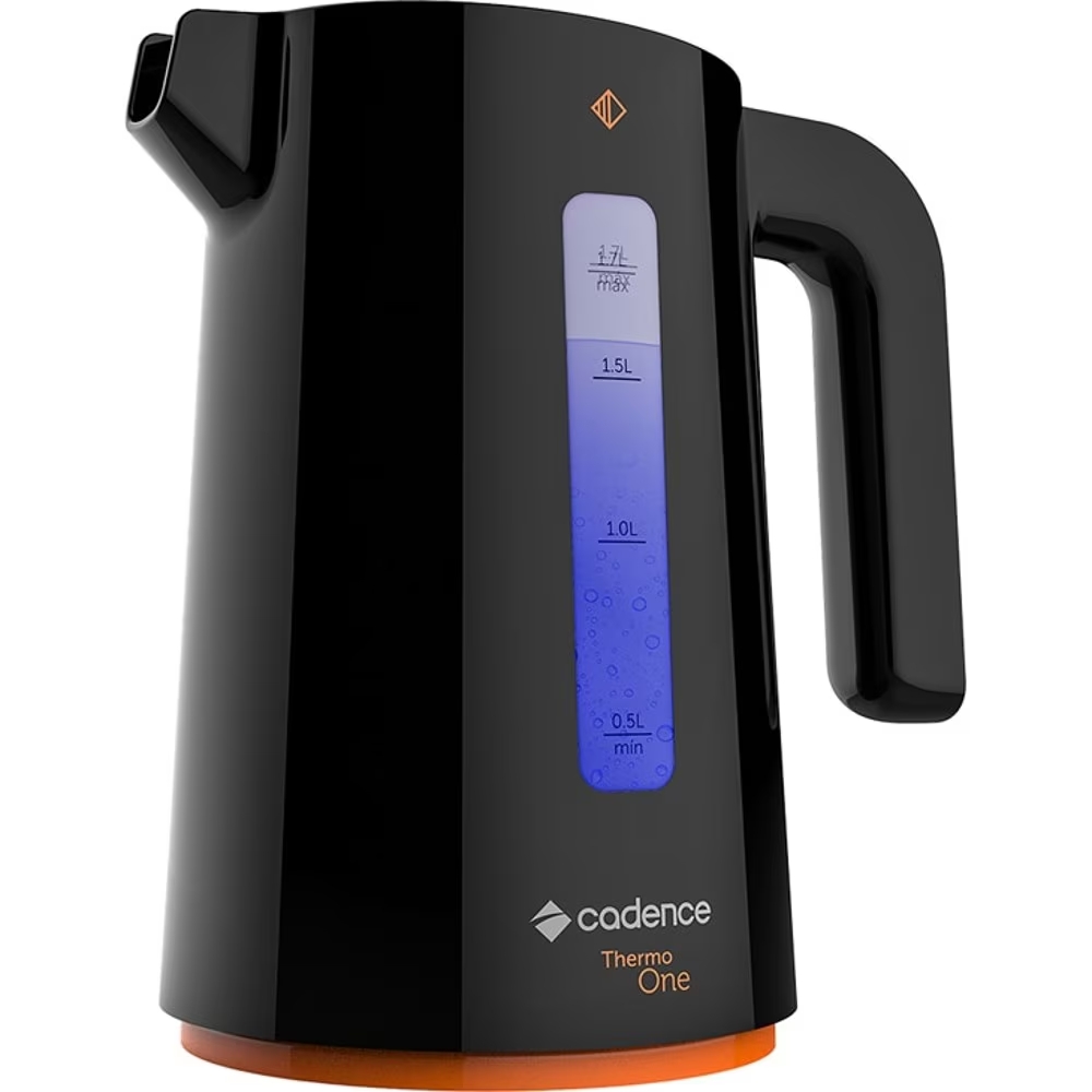 Chaleira Elétrica Cadence Contrast 1,7 Litros, Preta 220 Volts