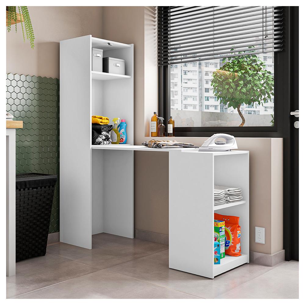 Armário Multiuso Com Mesa Auxiliar Mult Max Branco Caemmun