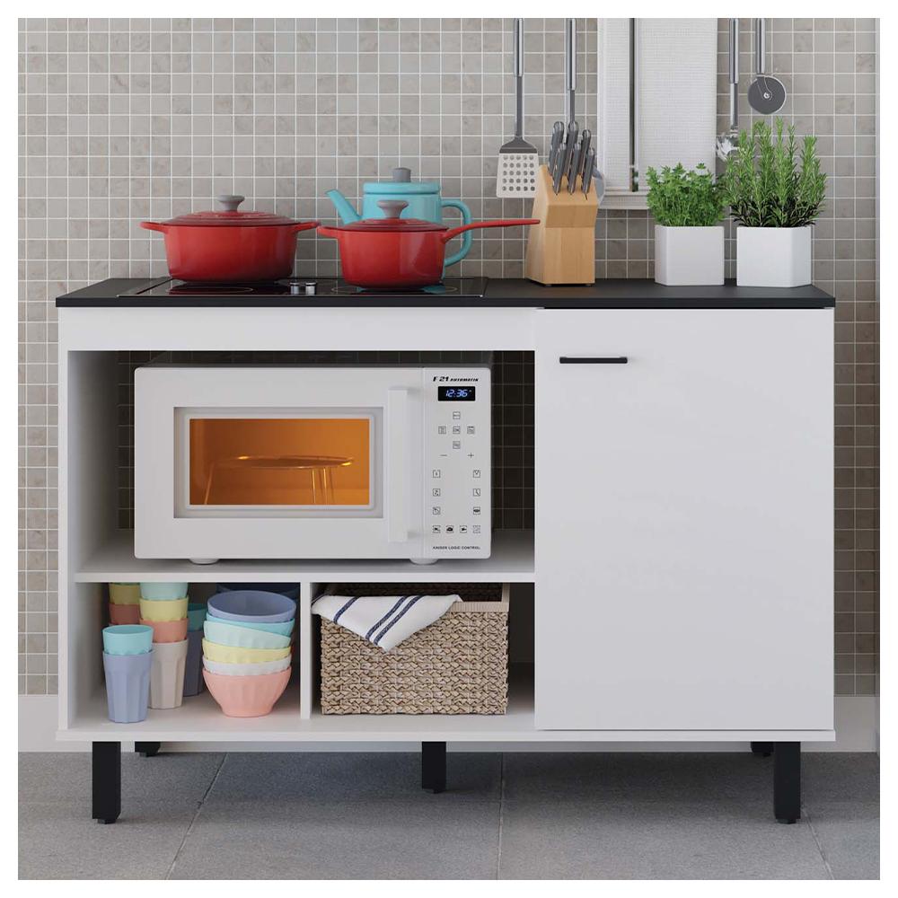 Balcão Cozinha Cooktop Buffet Cook 1 Porta Branco Caemmun