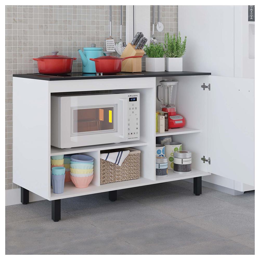 Balcão Cozinha Cooktop Buffet Cook 1 Porta Branco Caemmun