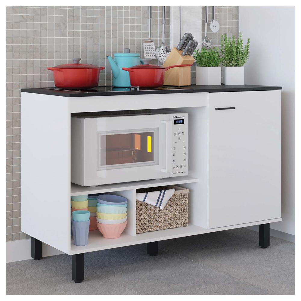 Balcão Cozinha Cooktop Buffet Cook 1 Porta Branco Caemmun