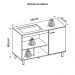 Balcão Cozinha Cooktop Buffet Cook 1 Porta Branco Caemmun
