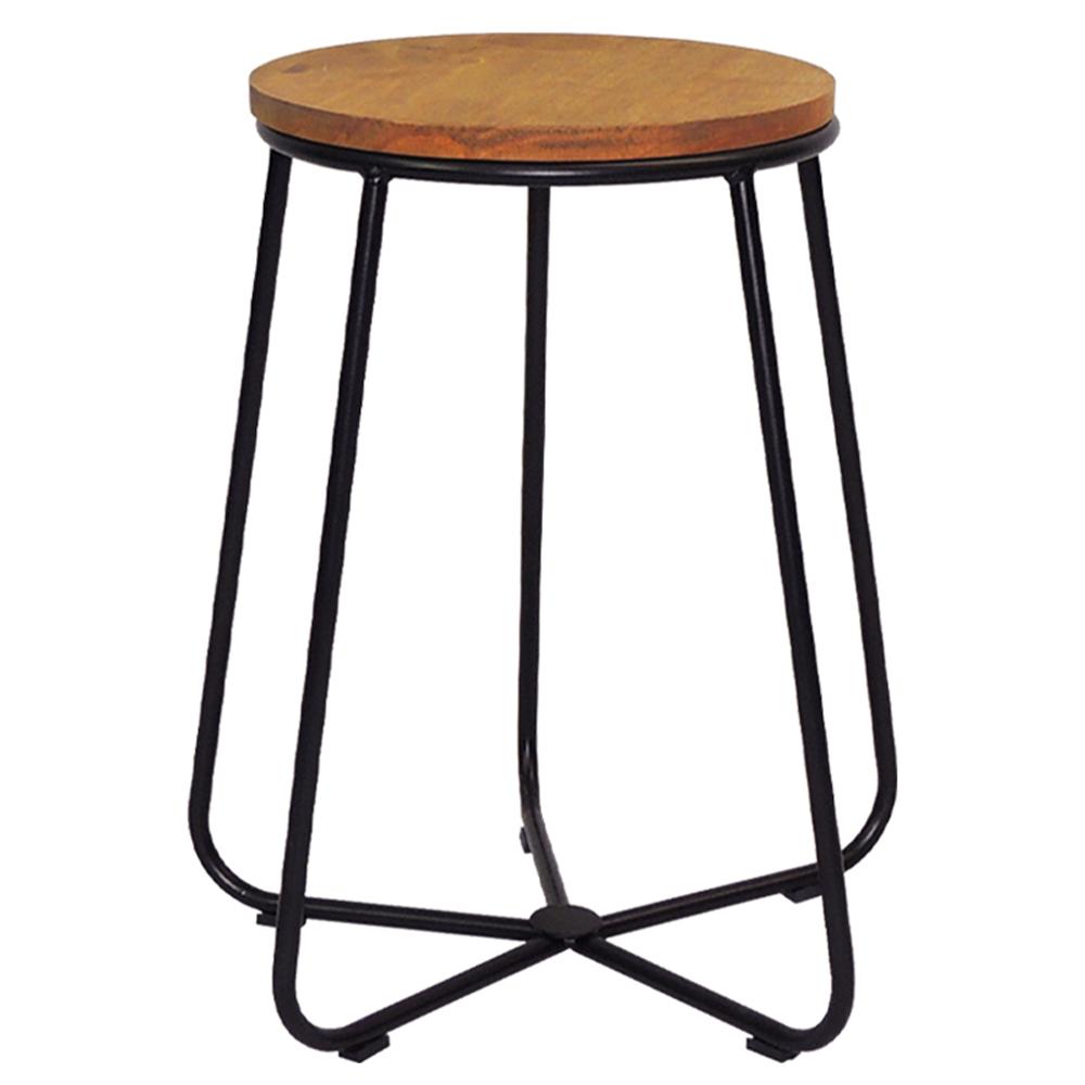 Banco Cross Baixo Decorativo Preto - Overseas