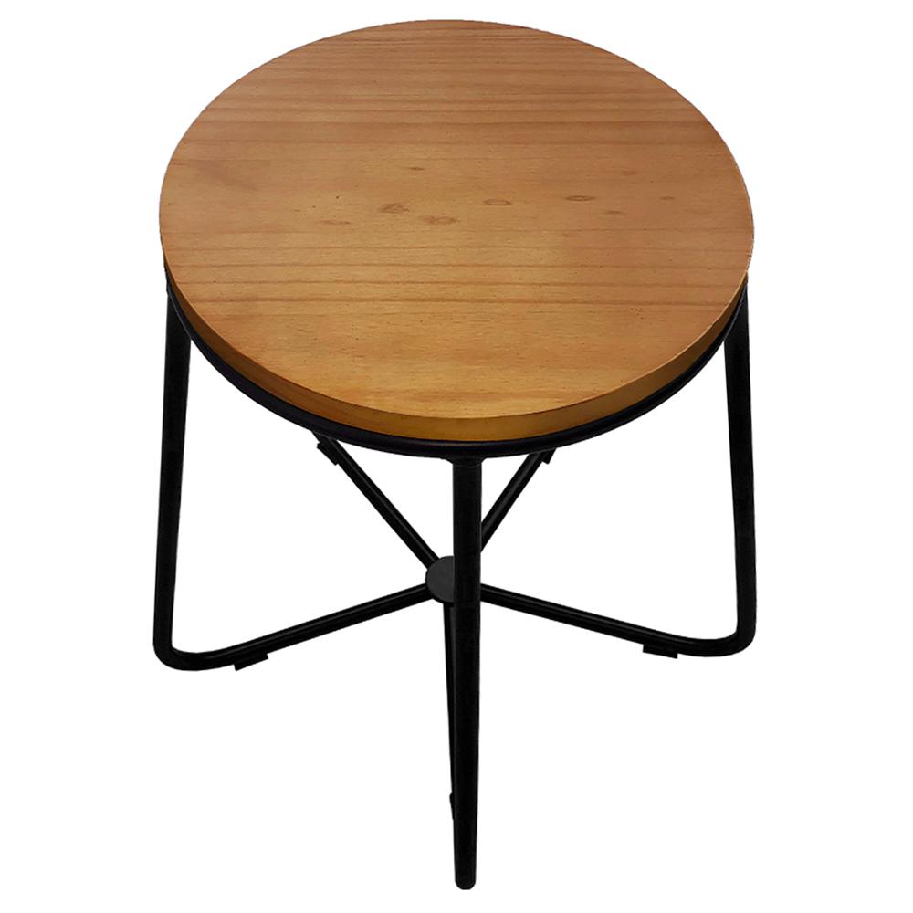 Banco Cross Baixo Decorativo Preto - Overseas