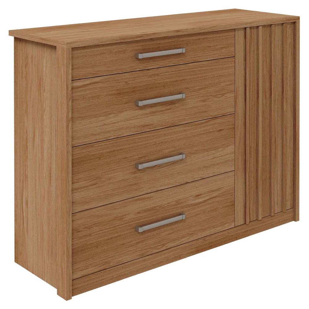 Cômoda Sapateira 1 Porta 4 Gavetas Palacius Marrom  Caemmun