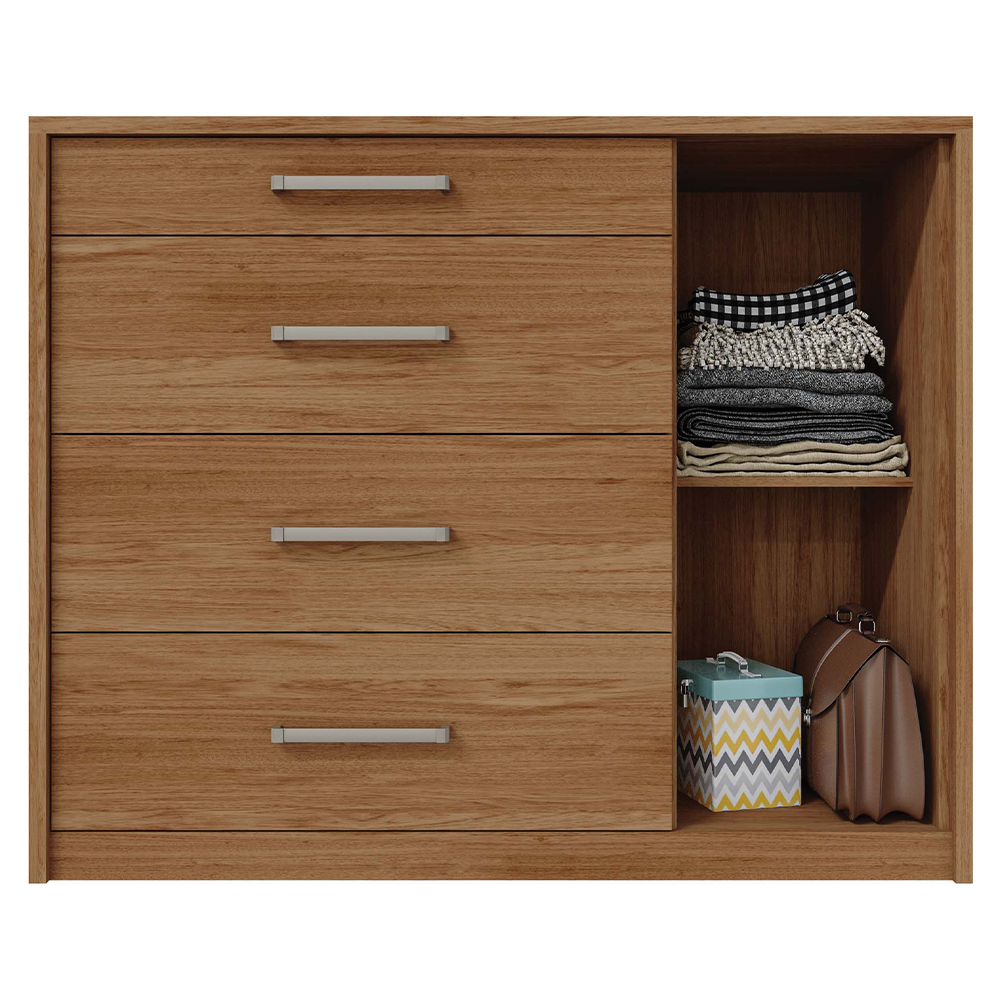 Cômoda Sapateira 1 Porta 4 Gavetas Palacius Marrom  Caemmun