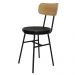 Cadeira Retro Decorativa Com Encosto Madeira Preta Overseas