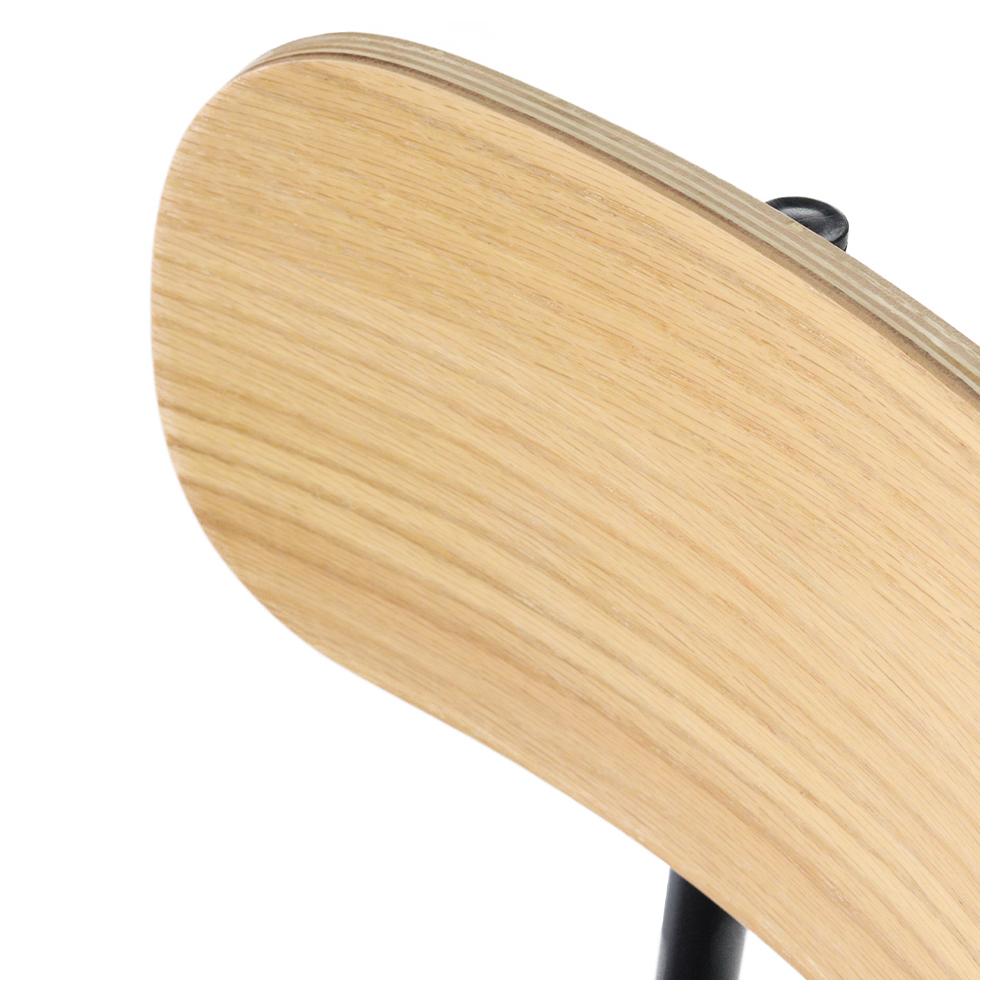 Cadeira Retro Decorativa Com Encosto Madeira Preta Overseas