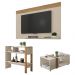 Conjunto Sala De Estar Malha Mesa Painel Aparador Caemmun