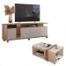 Conjunto Sala De Estar Rack Bancada Mesa Columbus Caemmun