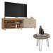 Conjunto Sala de Estar Bancada E Mesa Harmony Marrom Caemmun