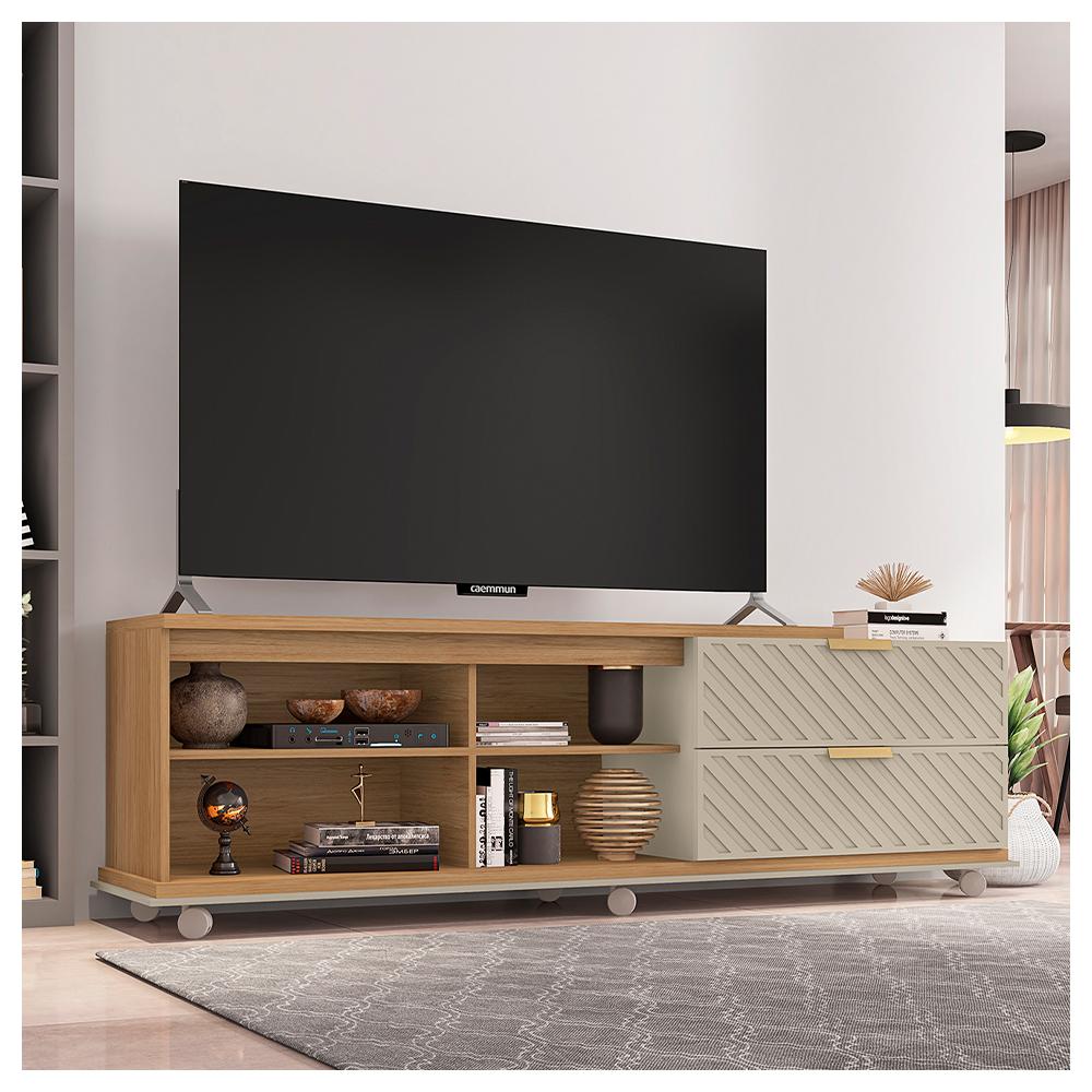 Conjunto Sala de Estar Bancada E Mesa Harmony Marrom Caemmun