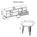 Conjunto Sala de Estar Bancada E Mesa Harmony Marrom Caemmun