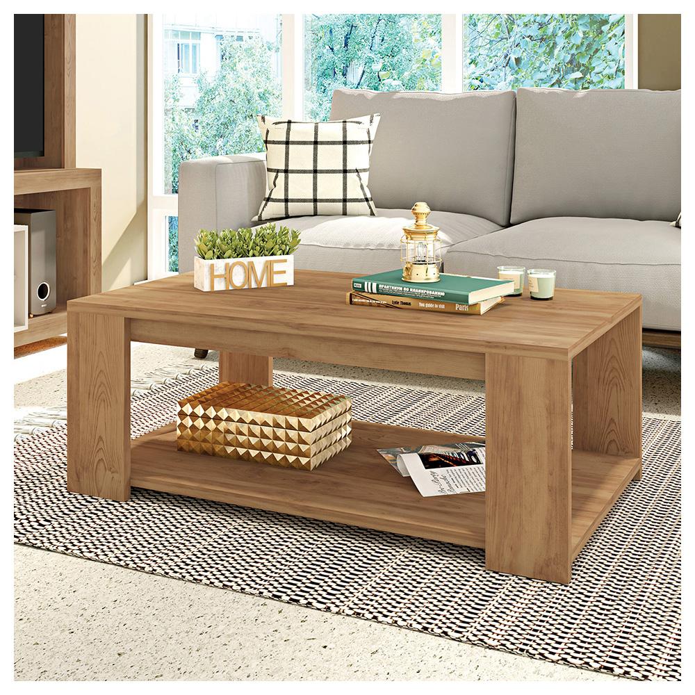 Conjunto Sala de Estar Bancada Mesa Marrom Harmony Caemmun